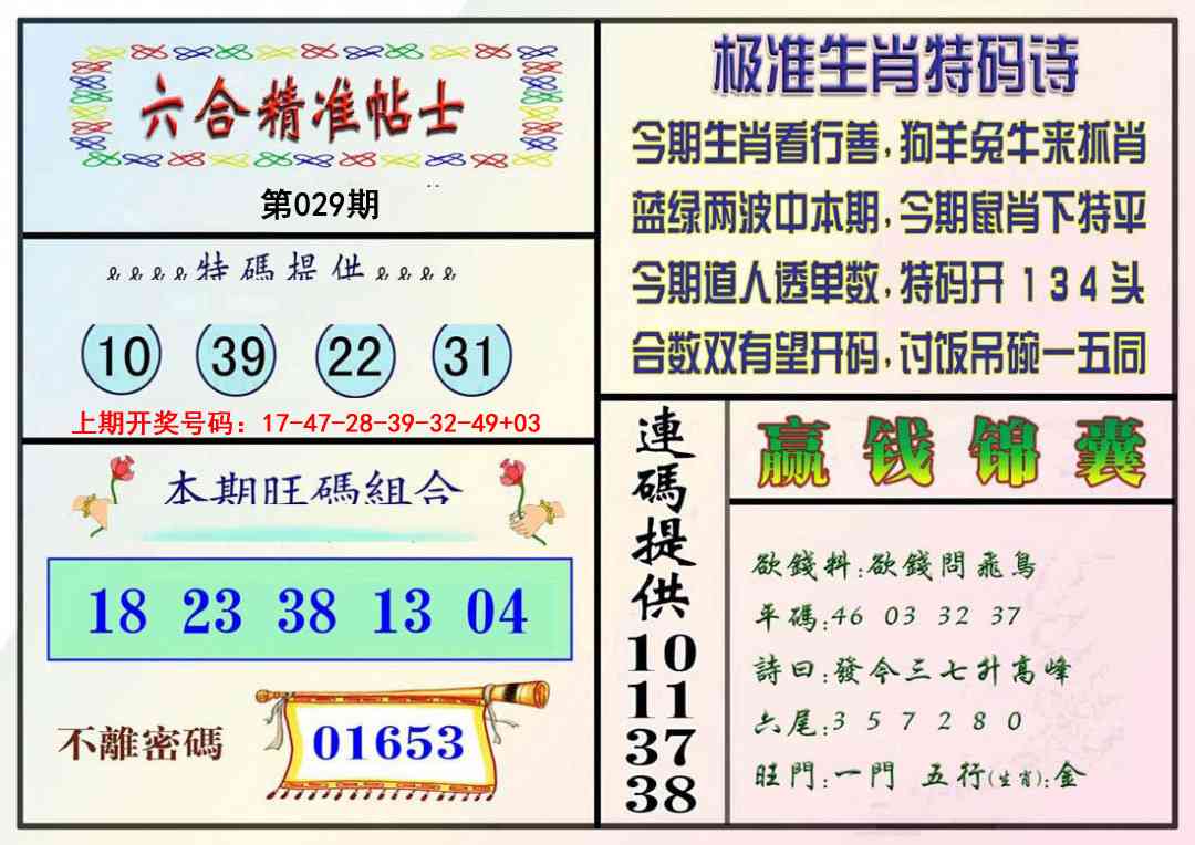 029期精准贴士[图]