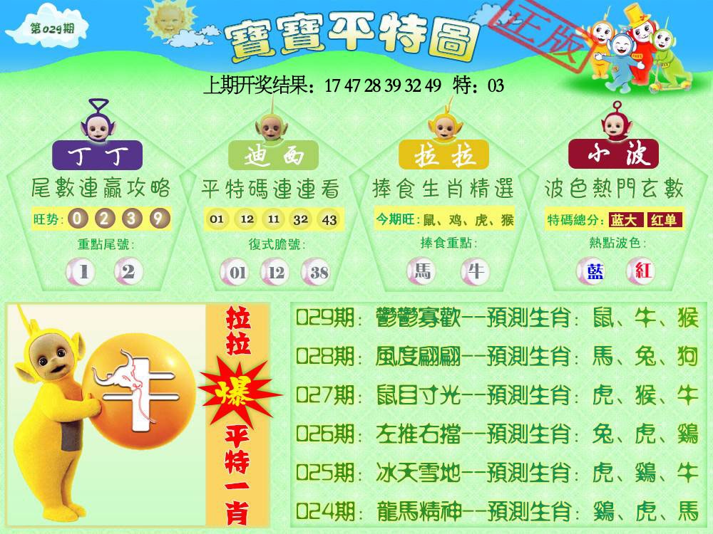 029期天线宝宝平特图[图]