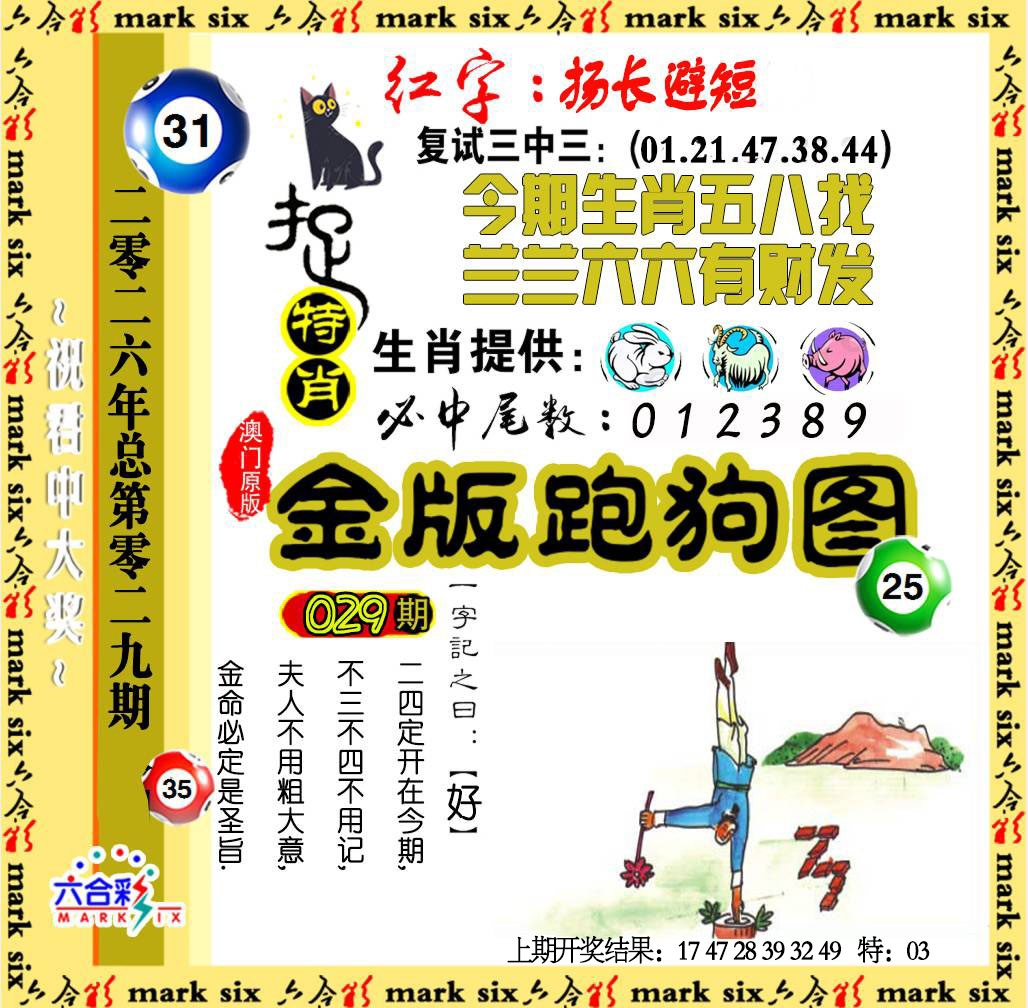 029期金版跑狗图[图]